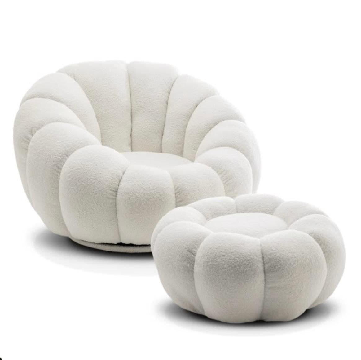 Elysée Curved Bouclé Lounge Chair & Ottoman view