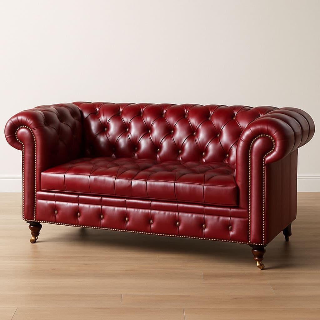 Kensington Chesterfield Sofa in Oxblood Red