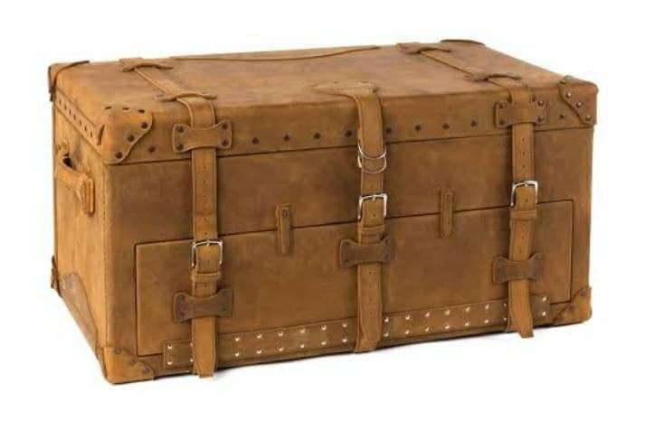 Noir Riveted Steamer Trunk Coffee Table view