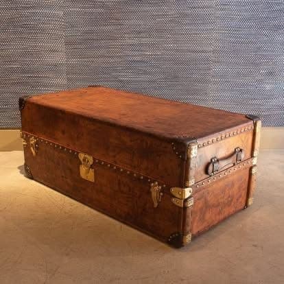 Noir Riveted Steamer Trunk Coffee Table