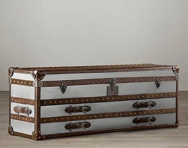 Vintage Canvas & Leather Steamer Table view