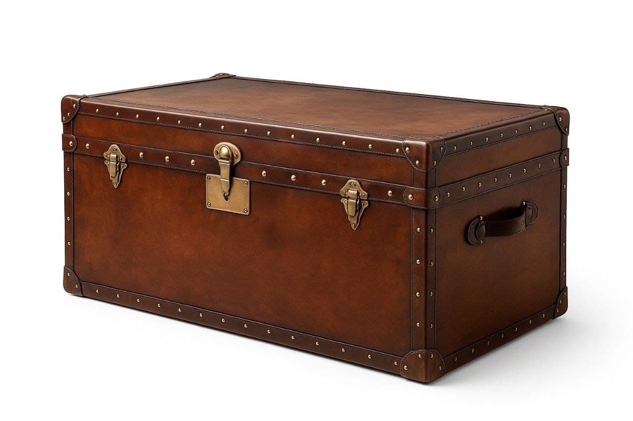 Vintage Canvas & Leather Steamer Table