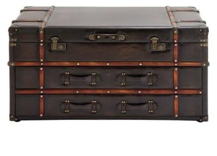 Artisan Tobacco Leather Foyer Trunk