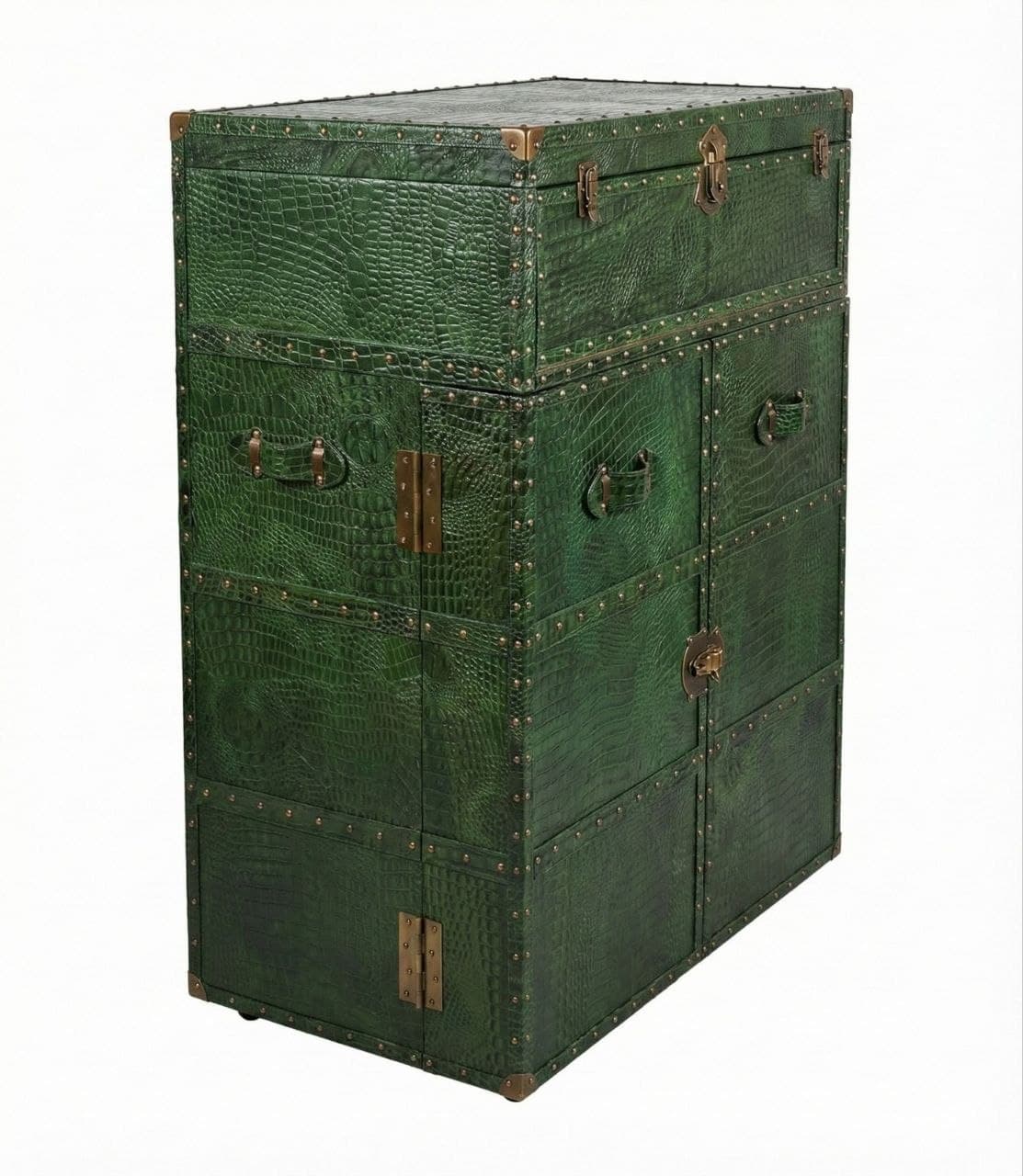 Steamer Trunk 4-Drawer Low Console